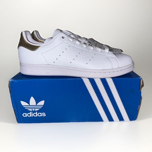 Stan Smith Adidas Size 8 White Gold Woman Womens Sneakers Shoes New in Box - Picture 1 of 7